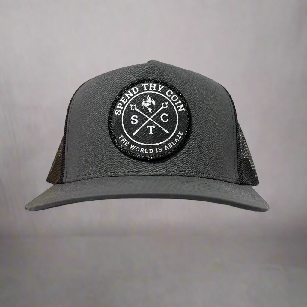 Spend Thy Coin Trucker Cap - Charcoal/Black
