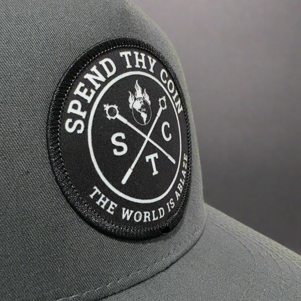 Spend Thy Coin Trucker Cap - Charcoal/Black