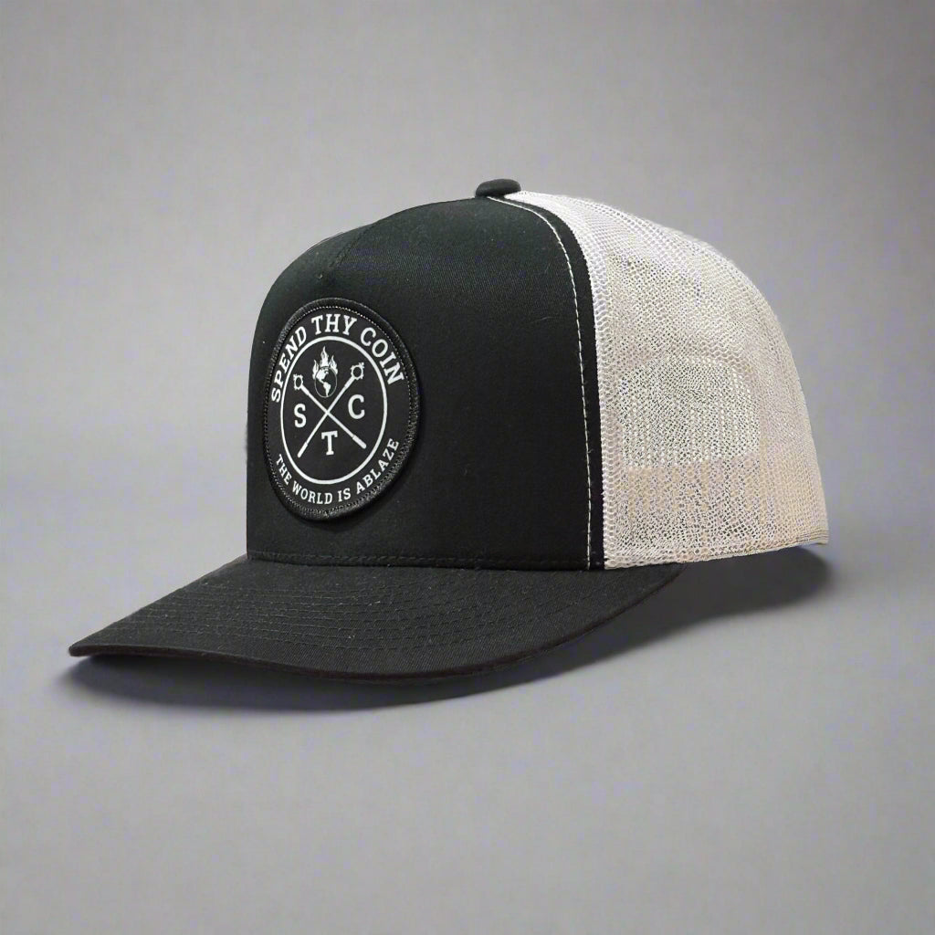 Spend Thy Coin Trucker Cap Black/White