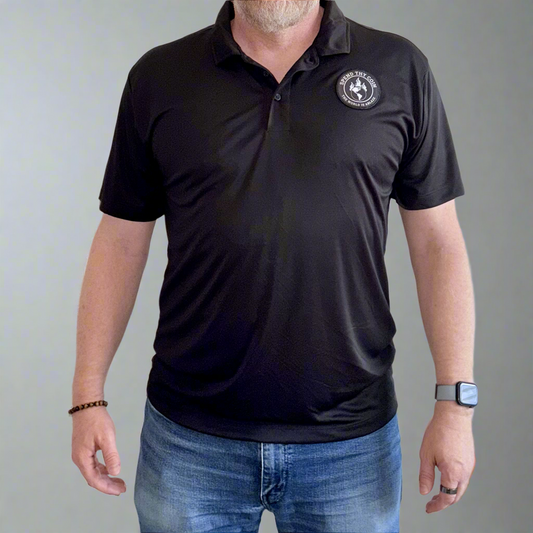 Spend Thy Coin Short Patch Polo (Black)
