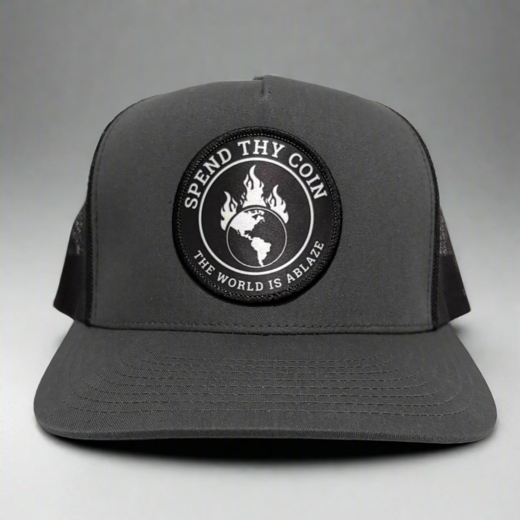 World Ablaze Trucker Cap - Charcoal/Black