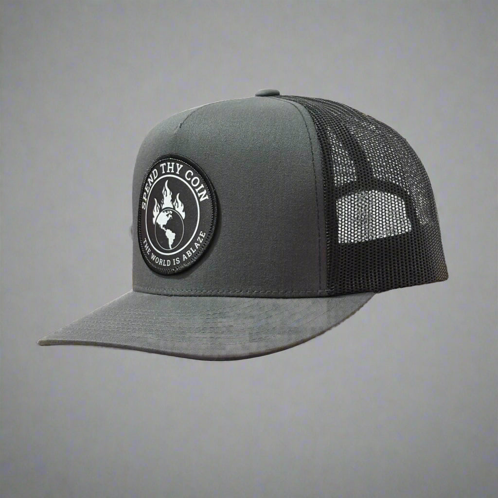 World Ablaze Trucker Cap - Charcoal/Black