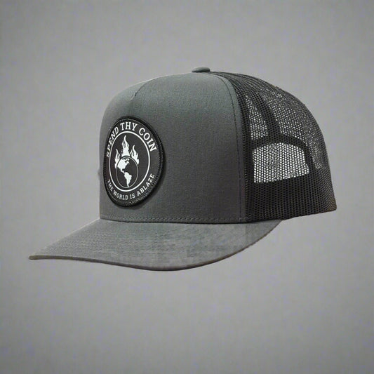 World Ablaze Trucker Cap - Charcoal/Black